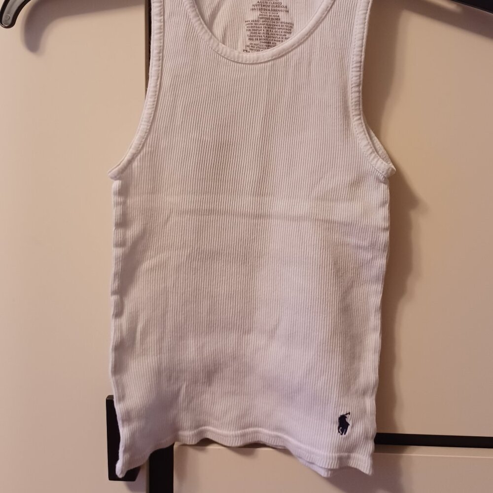 RL Polo white tank, size M